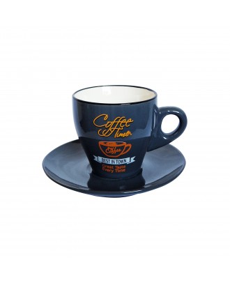 Ceasca si farfurie pentru espresso, 85 ml, Coffee Bean - SIMONA'S COOKSHOP